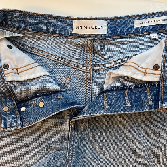 DENIM FORUM - THE YOKO MID THIGH SHORT SIZE 25 - 7 YEARS PICTURE THIE BLEU - Picture 4 of 7